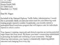 DeSoto EMS Recognized by National Highway Traffic Safety Administration
