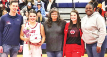 Lady Griffins Fall to Lady Knights 26 to 37; Senior Basketball Ladies Honored