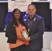 Chief Phillip Daniels recipient of the LA-APCO Presidents award, chosen by President LaQuita Collins.