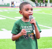 MES Student Opens Jamboree Singing the National Anthem