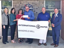 International Paper Foundation through the Mansfield Mill donates $9,000 to NLTCC’s Mansfield Campus