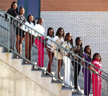 Mansfield’s Homecoming Court 2022 will be ready to cheer on the Wolverine Nation Friday night against Jonesboro- Hodge. Pictured l-r are Ciara Housley, Freshman Maid; Germanee Robertson, Freshman Maid; Nariyah Alexander, Sophomore Maid; Zakhia Austin, Sophomore Maid; DaKaliah Williams, Junior Maid; Avian Hudson, Junior Maid; Xaria Turner, Senior Maid; Dalronique Ross, Senior Maid; Lyric McKinney, Senior Maid; and KeyAmbria O’Neal, Senior Maid. (photo by Mickey Morgan)