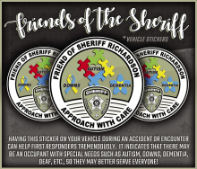 Sheriff Richardson Offers Vehicle Stickers Identifying Special Needs Citizens for First Responders
