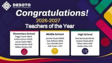 DPSB Announces Teachers of the Year