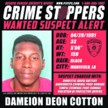 Wanted Suspect: Dameion Deon Cotton