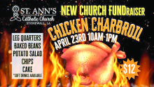 St. Ann’s Catholic Church Chicken Charbroil Set for April 23