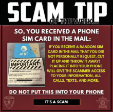 DPSO SCAM TIP OF THE WEEK