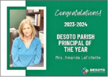 Amanda LaFollette Named 2023-2024 DeSoto Parish Principal of the Year