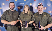 Pictured from left to right at the event are Patrol Captain Michael Dunn, Patrol Sgt. Angela Jordan, and Patrol Dy. Tristan Reed.