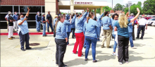Area First Responders Participate in “Light It Up” Honoring DRHS Employees