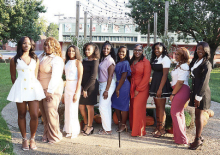 Pictured are Senior Maid-Germanee Robertson, Senior Maid-Christini’ Additon, Freshman Maid — Symone Sims, Freshman Maid-Anyla Davis, Sophomore Maid-Ke’Niyah Davis, Sophomore Maid Kamille Bumcon, Junior Maid-Chloe Youngblood, Junior Maid- Jakeria Sud