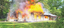 DeSoto Fire District 1 Sets Control Burn Fire to Logansport Home