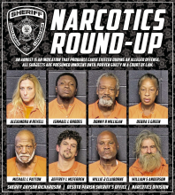 Sheriff Announces Illegal Drug Arrests of Eight Suspects