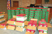 MES Participates in Global Service Shoe Box Project