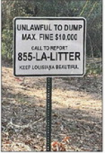 The Town of Stonewall Announces Placement of No Littering and No Dumping Signs