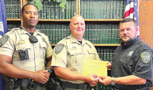Sheriff Richardson Congratulates Dy. Greg Bailey on Completion of Motors Course