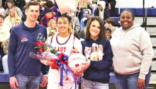 Lady Griffins Fall to Lady Knights 26 to 37; Senior Basketball Ladies Honored